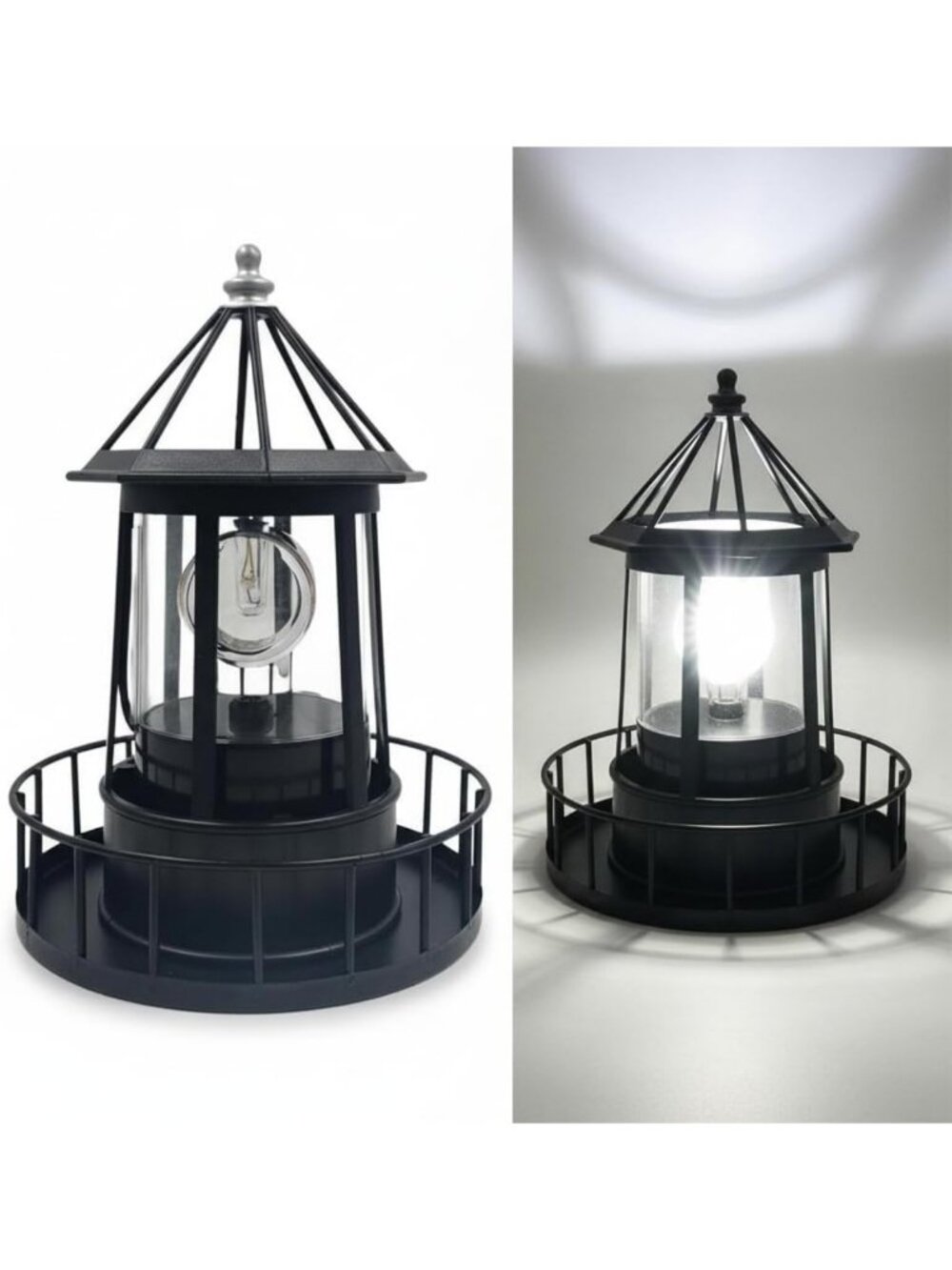 360° Rotating Solar Lighthouse Lamp - Waterproof Outdoor Light for Garden & Yard